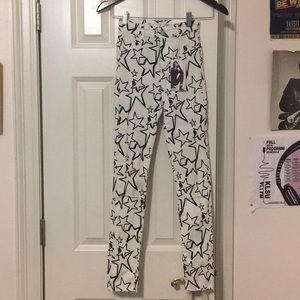 Zara star printed, busted knee legging NWT